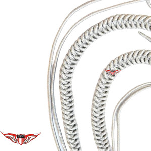 Silver <b>Braided</b> German Parade Aiguillette Uniform Shoulder Cord Silver Metallic Tip Uniform <b>Accessory</b> - Product Image 2