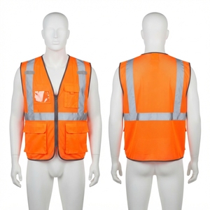 เสื้อกั๊กนิรภัยพรีเมียม ได้รับการรับรองมาตรฐาน CE ผ้าโพลีเอสเตอร์ตาข่าย 120 GSM สีส้ม แถบสะท้อนแสง กระเป๋าหลายช่อง รับสกรีนโลโก้ ชุดทำงานอเนกประสงค์ - Product Image 1