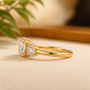 มินิ 7 มอยส์ซาไนต์เพชรแท้ ทอง 14K แหวนหมั้น แหวนแต่งงาน เครื่องประดับชั้นดีสำหรับผู้หญิง - Product Image 4