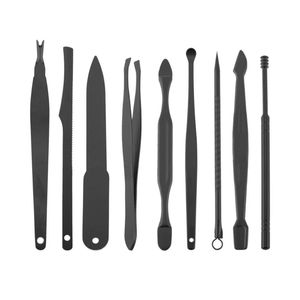 Manicure Set 12 Piece Black Coated Stainless Steel <b>Tools</b> Purple Interior Lining Zip Case Professional Personal Grooming Kit - Product Image 3