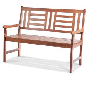 Panca da Esterno in Acciaio da 48 Pollici con Schienale e Braccioli, Capacità di Carico 700 Libbre per Giardini, Parchi e Centri Commerciali - Product Image 1