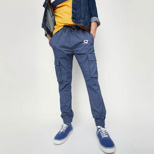 Pantalones Cargo de Lona Rectos Casuales para Hombre, Diseño Personalizado, con Cintura Ajustable con Cordón, Múltiples Bolsillos, Tela de Algodón para Uso Diario - Product Image 1