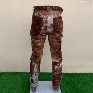 Conception de logo personnalisé, pantalon en cuir avec fourrure de vache pour hommes, fournisseur et fabricant du Pakistan, sur mesure - Product Image 4