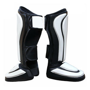 Protège-tibias de boxe et de football en cuir de haute qualité pour hommes et femmes, à prix abordable, pour adultes, avec protection de la plante du pied et de la cheville - Product Image 3