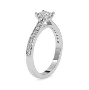 Anillo de Compromiso y Boda de Moissanita con Corte Princesa, Plata de Ley Chapada en Oro Blanco, Joyería Fina Elegante y de Lujo, Regalo para Fiesta - Product Image 4