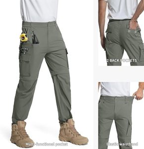 Men's Convertible Hiking <b>Pants</b> <b>Zip</b> <b>Off</b> <b>Pants</b> Men's Lightweight Quick Dry <b>Cargo</b> <b>Pants</b> for Fishing with 9 Pockets - Product Image 3