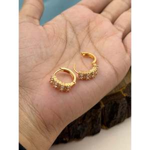 Fashion Clip-On <b>Earrings</b>-Bryce Rose Gold Indian Ethnic Artificial Jewellery - Product Image 3