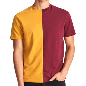 Camiseta de Hombre de Moda, Venta en Línea, Precio al por Mayor, Corte Regular, Estilo Casual, Diseño Bicolor Amarillo y Marrón - Product Image 2
