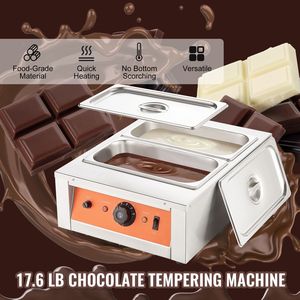 Temperatrice Elettrica Commerciale per Cioccolato in Acciaio Inossidabile da 8 kg (17.6 libbre) con 2 Vasche, Controllo Temperatura 30-85°C - Product Image 3