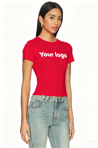 Women’s Slim Fit Crop <b>Top</b> Shirt Soft Cotton Streetwear Boutique Fashion Tee Wholesale Supplier - Product Image 1
