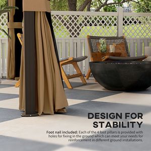 Gazebo Elegante con Telaio in Alluminio 3,6x3m con Tetto Rigido, Tende e Rete con Ganci per Terrazze e Cortili - Product Image 6