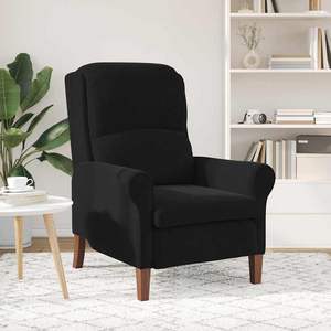 Fauteuil en velours noir élégant pour salon, 76 x 94 x 102 cm - Product Image 3
