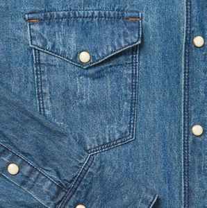 High Quality Long Sleeve Mens Western <b>Cowboy</b> Shirt Custom Logo Horn Button Plaid Cotton Denim <b>Top</b> - Product Image 5