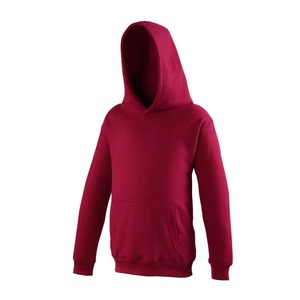 Sweat à capuche pour enfants, rouge foncé uni, en molleton de coton, pour garçons et filles, idéal pour l'école - Product Image 1