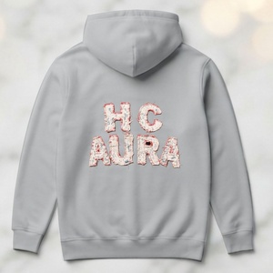 Top Quality Top Selling Sustainable Light Gray Color Custom Chenille Embroidery Logo Patch Professional Premium Quality <b>Hoodie</b> - Product Image 4