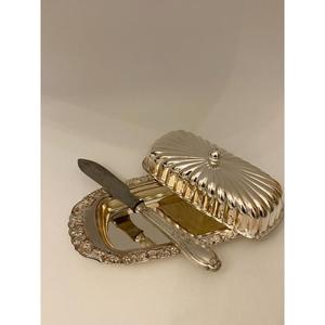 Modern Design Silver Plated Stainless Steel Butter Dish Home <b>Decor</b> Kitchen Dining Container <b>Lid</b> Eco-Friendly Dishwasher Safe - Product Image 2