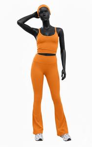 Conjunto de Yoga para Mujer, de la Mejor Calidad, Texturizado, con Costuras Sólidas, Estampado Digital, 2 Piezas, Transpirable, Cintura Alta - Product Image 4