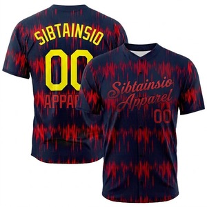 Camisetas de Béisbol Sublimadas de Manga Corta para Exteriores, Uniformes Personalizados con Botones, Jersey de Béisbol - Product Image 1