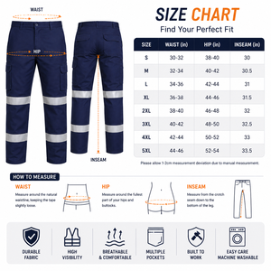 High Visibility Reflective <b>Work</b> Cargo Pants Industrial Safety Trousers Multi Pocket Protective Durable Hi Vis <b>Construction</b> <b>Work</b> - Product Image 5