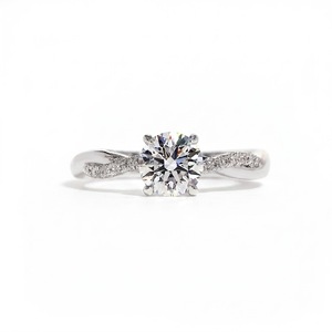 Anillo de compromiso de diamante de laboratorio redondo de oro de 14K con certificación IGI, color E, VVS2, listo para enviar, 3.22CT, banda apilable para boda - Product Image 2