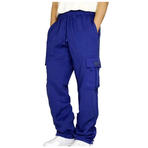 Pantalon de survêtement cargo décontracté pour homme grande taille en polyester et coton, avec cordon de serrage et poches respirantes – Vente en gros - Product Image 4