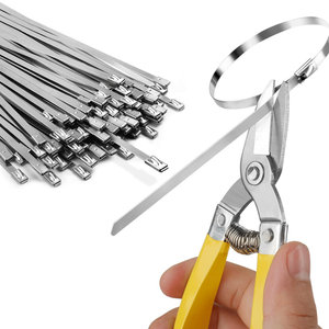 สายรัดเคเบิลสแตนเลส 304 สำหรับงานหนัก 4 ขนาด 11.8" 9.8" 7.8" 6" พร้อมที่ตัดสายรัดเคเบิลอเนกประสงค์ - Product Image 5