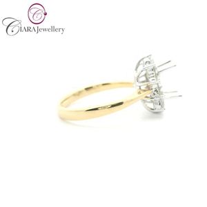 สไตล์โบราณ AU750 18K คลาสสิกทองคำขาวเพชรธรรมชาติรูปไข่7.5X5.5มม. แหวนเมาท์ - Product Image 6