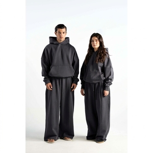 Conjunto Deportivo de Lujo Azul 2 en 1 para Hombre, Venta al por Mayor, 2026, Sudadera con Capucha y Pantalones Jogger de Forro Polar 100% Algodón, Logotipo Personalizado, Deporte de Invierno - Product Image 5