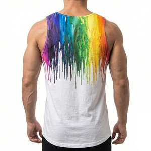 เสื้อกล้ามพิมพ์ลายกราฟิกแบบซับลิเมชั่นสำหรับผู้ชาย สไตล์ลำลองแนวสตรีทแวร์ ขายส่งจำนวนมาก รับออกแบบลายเสื้อกล้ามตามสั่ง - Product Image 2