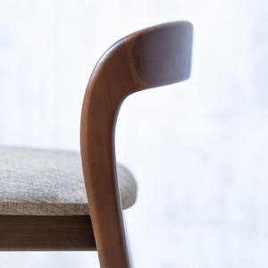 Chaise de bar moderne minimaliste en bois massif avec dossier en cuir pour salon et maison - Product Image 4