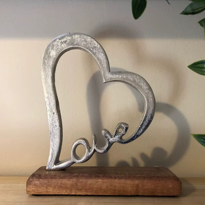 Contemporary Metal <b>Heart</b> Table Centerpiece For Home Decor Stylish Dining Table And Event Decoration Setup - Product Image 1