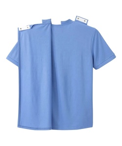 เสื้อยืดผ้าฝ้ายเฮนลี่ย์สำหรับผู้ชายเสื้อเชิ้ตแขนสั้นเปิดด้านข้างสำหรับพักฟื้นการฟอกไต - Product Image 4