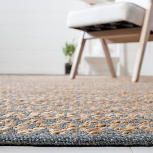 Alfombra Geométrica de Cáñamo Tejida a Mano DreamCraft, Alfombra de Fibra Natural, Herramienta de Telar de Punto de Cruz de Vietnam - Product Image 4