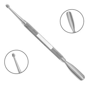 Pousse-cuticules large à manche lisse en acier inoxydable argenté, coupe-cuticules, nettoyeur d'ongles - Product Image 4