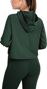Sweat-shirt court ultra-luxe pour femme, doux, à manches longues, 100 % coton molletonné, option logo frontal, fourniture ODM - Product Image 2