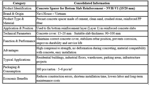 Entretoise préfabriquée NVH-V1 pour armature de dalle inférieure 15/20 mm, pour carrelage intérieur, hôtels, appartements, villas, centres commerciaux - Product Image 4