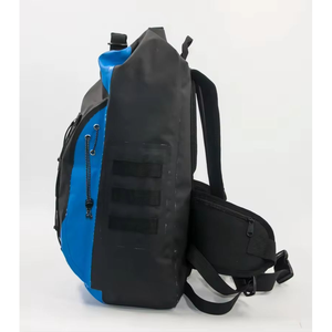 Waterproof Nylon Casual Sports <b>Backpack</b> 20-37L Drawstring Closure Soft Handle Outdoor Unisex Blue <b>Black</b> - Product Image 4