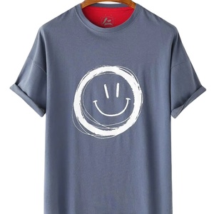 Camiseta de punto de algodón peinado 100% con cuello redondo para hombre, logotipo impreso personalizado, lavado biológico, ecológico, bajo MOQ, informal, suministro directo de fábrica - Product Image 6