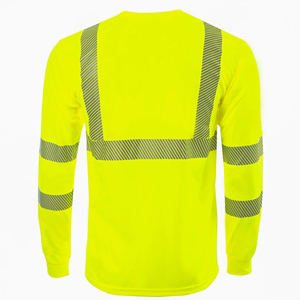 Chemises de sécurité pour entrepôt unisexes en polyester orange haute visibilité de classe 3, réfléchissantes, à séchage rapide, respirantes, à manches longues - Product Image 2