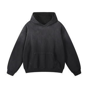 Sweat-shirt à capuche style délavé à l'acide, look vintage, avec poche kangourou, streetwear décontracté, coupe ample, pour le quotidien - Product Image 3
