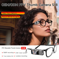 Caméra miniature HD 1080P OEM/ODM S18, enregistreur mains libres pour lunettes avec écran de 0,96 pouces pour le cyclisme