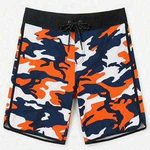 <b>Men's</b> Camouflage Print Quick Dry Board <b>Shorts</b> Mid Waist Drawstring Casual Swimwear Orange Navy <b>White</b> Patterned <b>Short</b> <b>Shorts</b> - Product Image 5