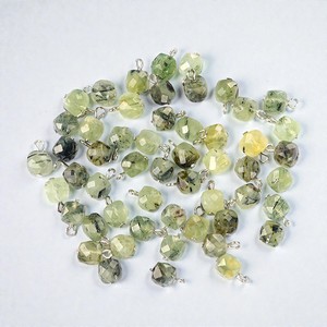 Breloque en cristal de préhnite en forme de cube, style religieux, certifiée par un tiers, en argent 925 plaqué platine, pour la fabrication de bijoux DIY, collier - Product Image 1