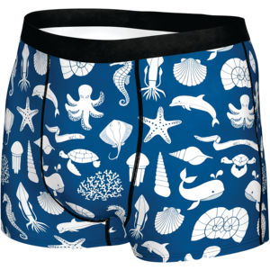 Custom Mens Ocean Print <b>Boxer</b> Briefs Breathable Stretch Underwear Quick Dry Private Label Sublimated Underpants OEM Manufacturer - Product Image 5