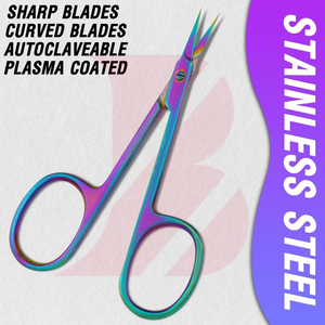 Excellent Fournisseur Nouvelle Arrivée Ciseaux à Cuticules Courbes Multicolores Extra Affûtés Antidérapants Durables avec Étui de Rangement Noir - Product Image 2