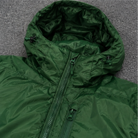Veste d'hiver pour homme en toile matelassée à capuche, imperméable, vert uni, en polyester, style décontracté, fermeture éclair, épaisse