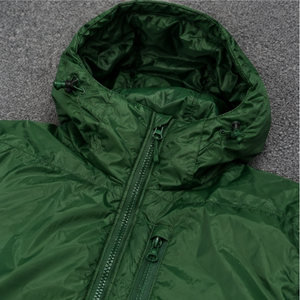 <b>Men</b> <b>Long</b> Hooded Puffer Jacket Waterproof Solid Green Polyester Winter <b>Coat</b> Casual Style Zipper Closure Thick Insulated Outerwe - Product Image 3