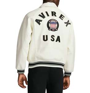 Luxury Customize USA Icon <b>Flight</b> Avirex Leather <b>Jacket</b> 100% Genuine Cowhide Leather <b>Jacket</b> For <b>Mens</b> With Customized Embroidery - Product Image 3