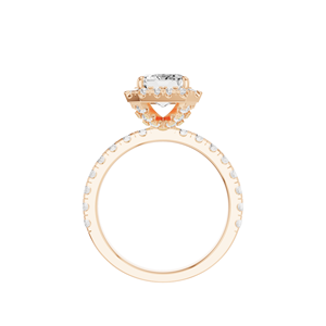 แหวนทองคำ 14KT ประดับเพชรทรง Emerald Cut ล้อมเพชรแบบ Halo พร้อมเพชรเม็ดใหญ่ 2.5 กะรัต ดีไซน์ Halo แบบคลาสสิก สง่างามเหนือกาลเวลา - Product Image 6