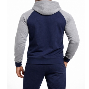 Conjunto Deportivo de Dos Piezas con Capucha para Hombre, Corte Ajustado, Invierno, Logotipo Personalizado Impreso, Diseño Sólido, 100% Algodón, Resistente al Viento y Transpirable - Product Image 3